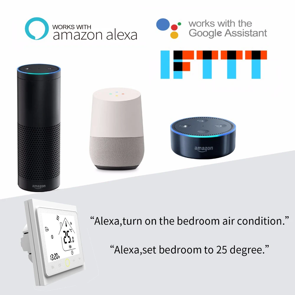 WiFi Smart Thermostat Temperature Controller for Water/Electric floor Heating Water/Gas Boiler Works with Alexa Google Home