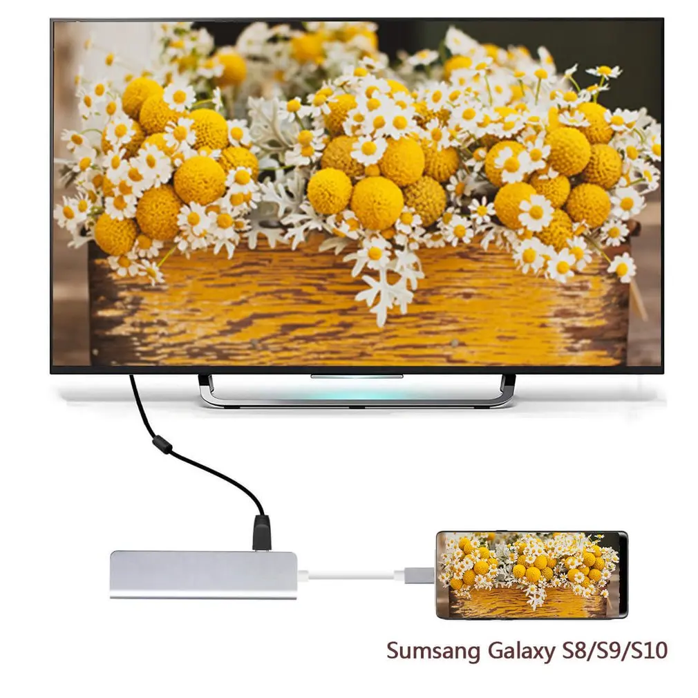 USB C концентратор мульти порт HDMI адаптер 5 в 1 USB C адаптер USB C к HDMI с 3 шт. USB 3,0 портов PD зарядный порт