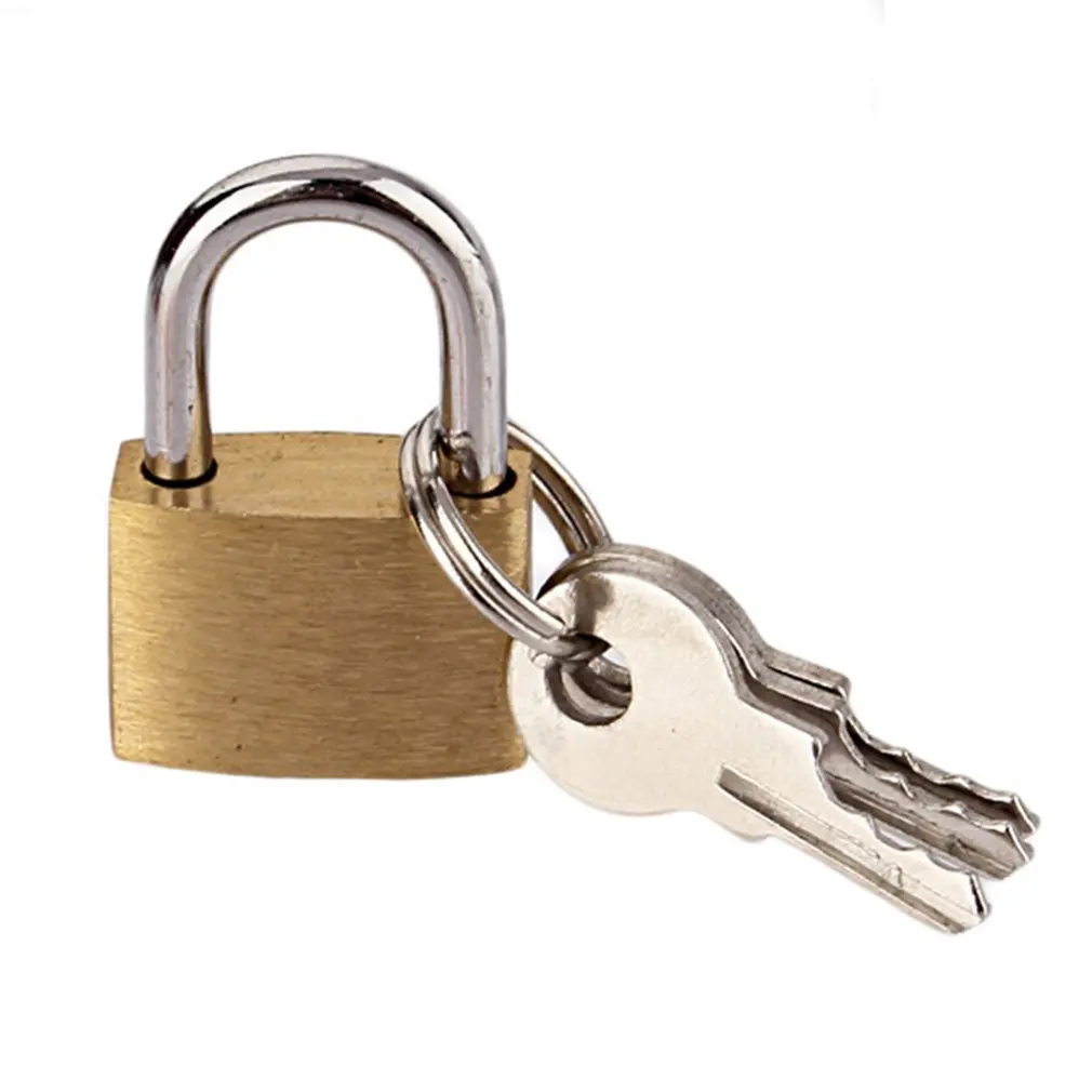 Small Copper Lock Luggage Case Padlock Lock Mini Locks Security Tool with 3 Keys 