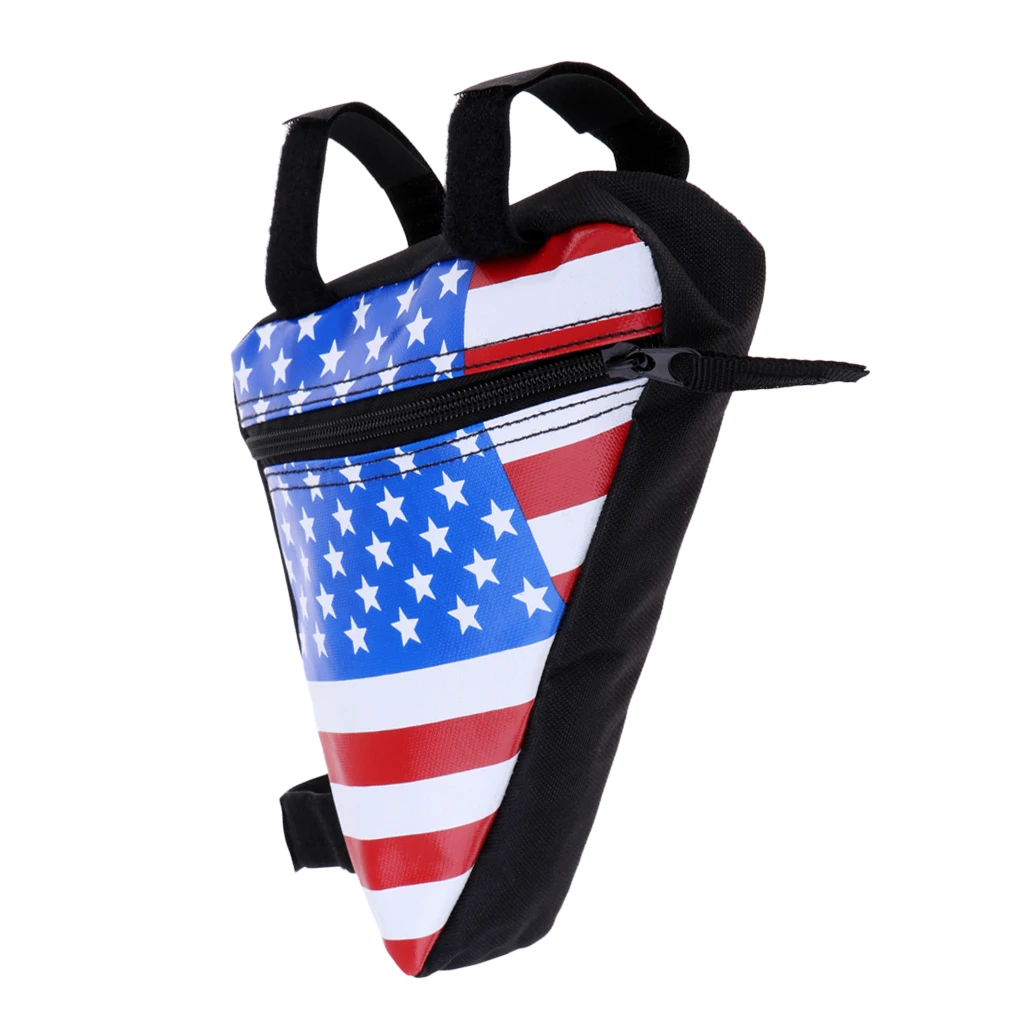 Cycling Bike Bicycle Frame Bag Waterproof Top Front Tube Triangle Pouch Bags American Flag Seat Phone Pack Cycle Accessories