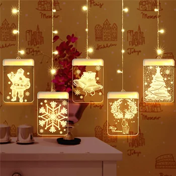 

New 3D Sucker String Light LED Christmas Decorations for Home Christmas Tree Ornaments Noel Navidad 2020 Xmas Gift New Year 2021