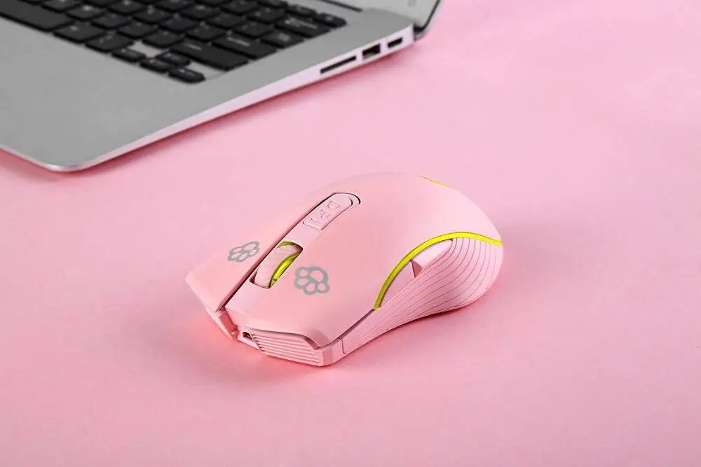 KuWFi компьютерная мышь Bluetooth 4,0+ 2,4 ГГц Беспроводная Двухрежимная мышь 2 в 1 2400 dpi эргономичная Портативная оптическая мышь для ПК/ноутбука - Color: Pink