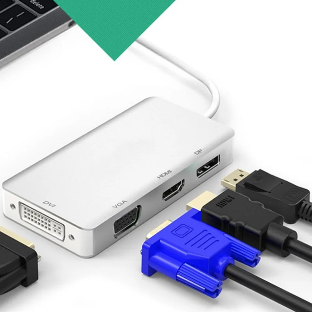 USB C концентратор USB C 3,1 к HDMI DP Displayport VGA DVI адаптер type C к HDMI VGA 1080p видео конвертер для Macbook