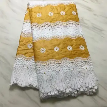 

New African dry lace fabrics white bazin riche getzner with beads 2019 latest basin riche getzner for women 5 yards/lot