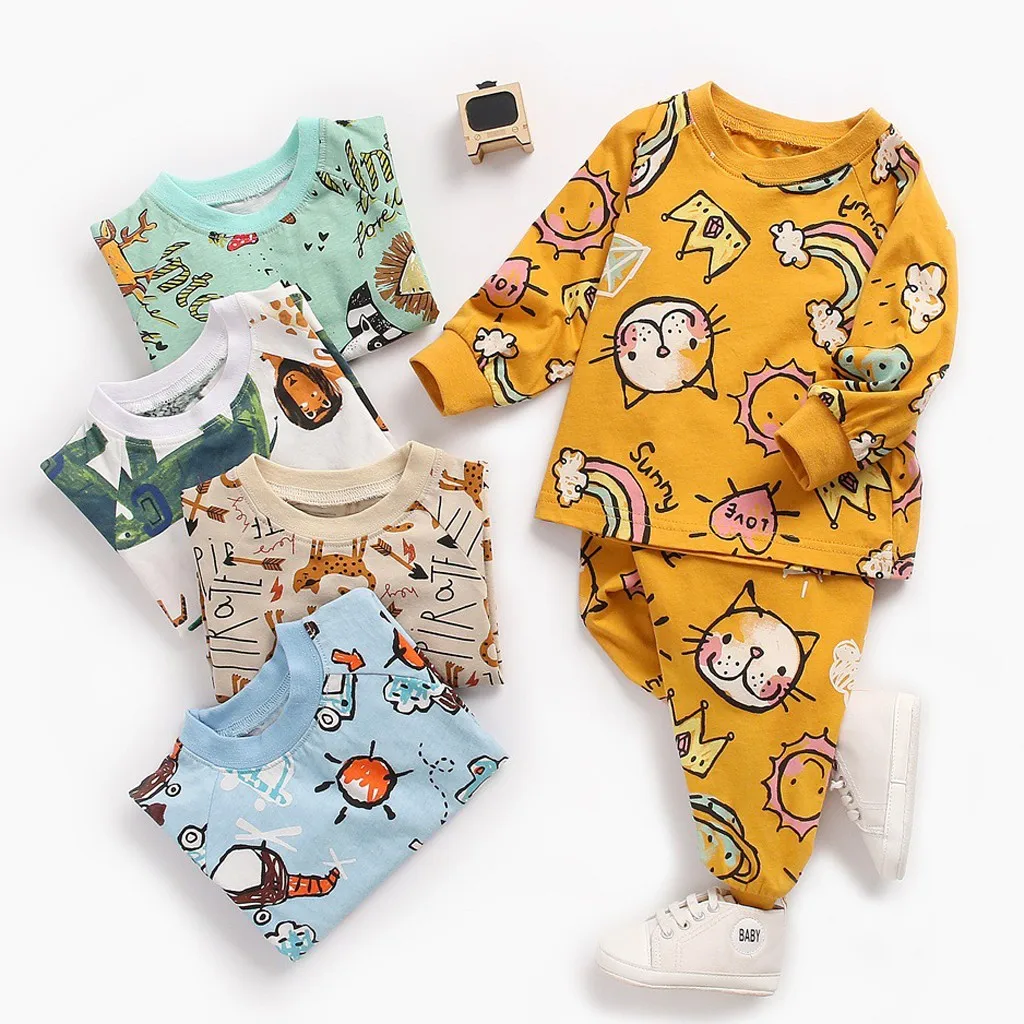 Костюм для маленьких мальчиков и девочек из 2 предметов пуловер с длинным рукавом