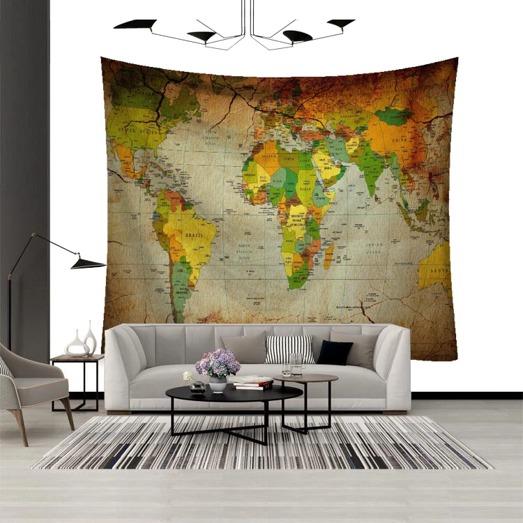 Росписи гобелен настенный Винтаж карта гобелены пляжные Одеяло Пикник йога