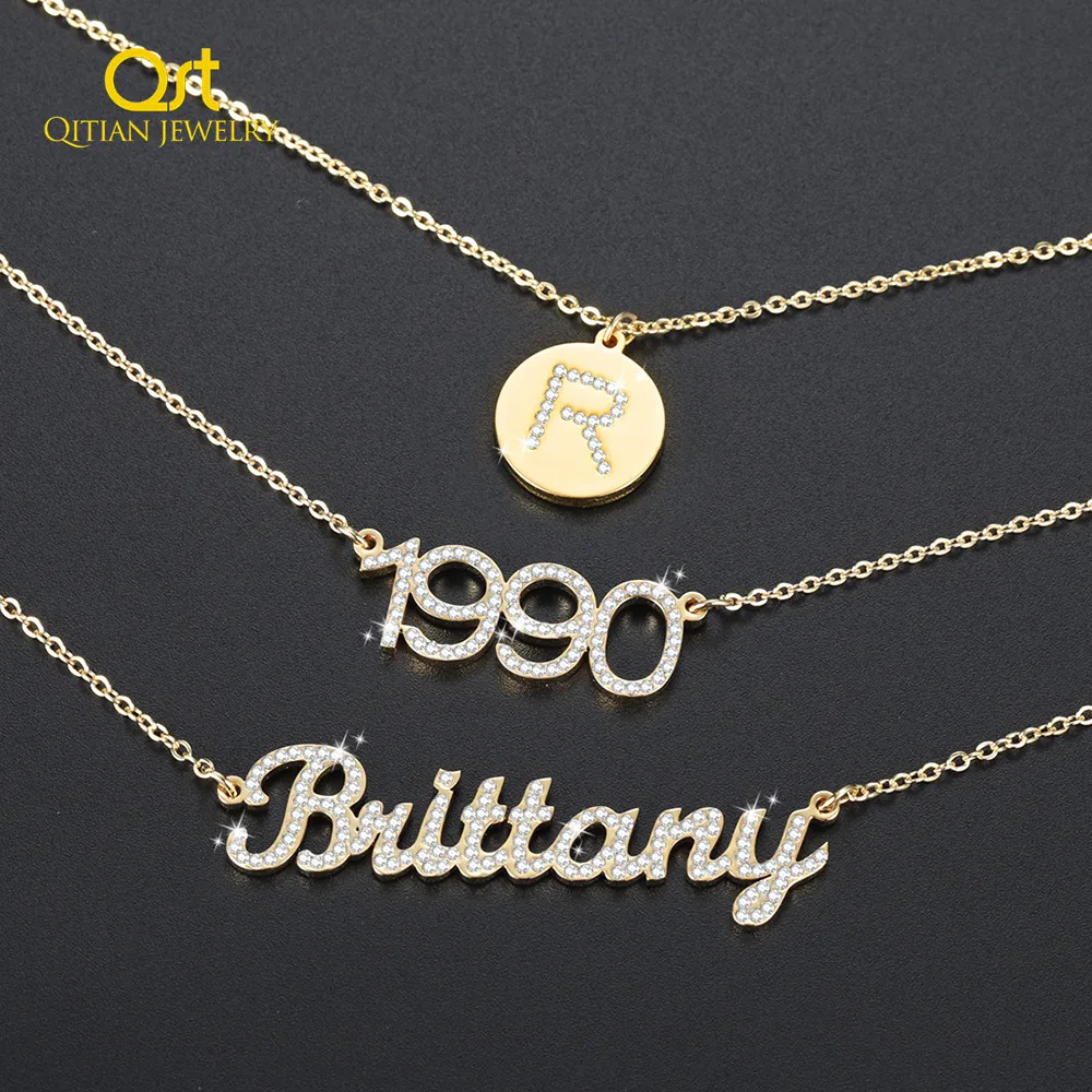 Custom 3 layers Name Necklace Engraved 