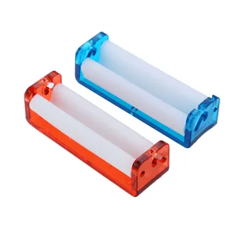 

1Pc Plastic Rolling Machine Transparent Tobacco Roller Cigarette Rolling Machine Hand Roller For 78MM Paper Red/Blue