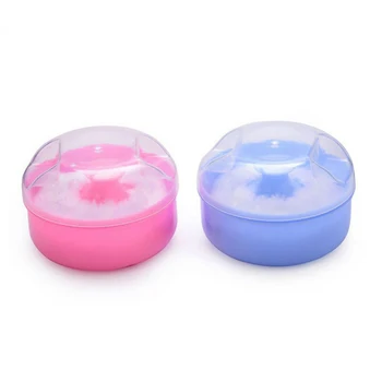

Baby With Powder Puff Talcum Powder storage orangizer Box Sponge Container Case baby Care tool