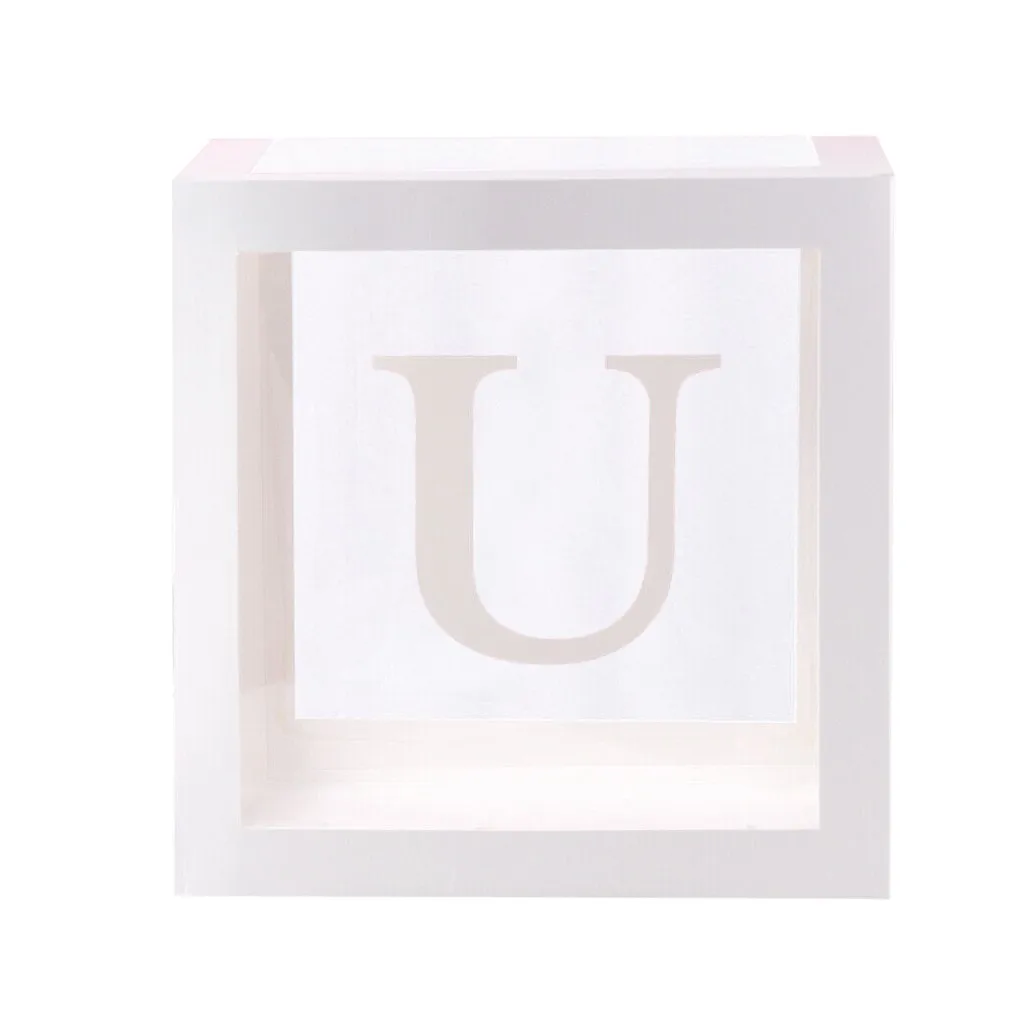 Letter A- Z Transparent Gift Boxes Kid Birthday Baby Shower Party Decoration - Цвет: U