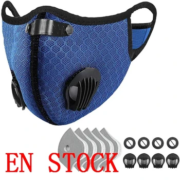 

Face mask washable Cycling mask With 5 Filters 4 Air valve Half Face Reusable Activated Carbon Respirator Mouth Covers