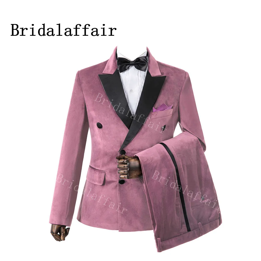 Bridalaffair 2020 Dustyrose Cotton Velvet Tuxedos British Style Men S Suits Custom Made Men Slim Fit Blazer Pants Wedding Suits Suits Aliexpress