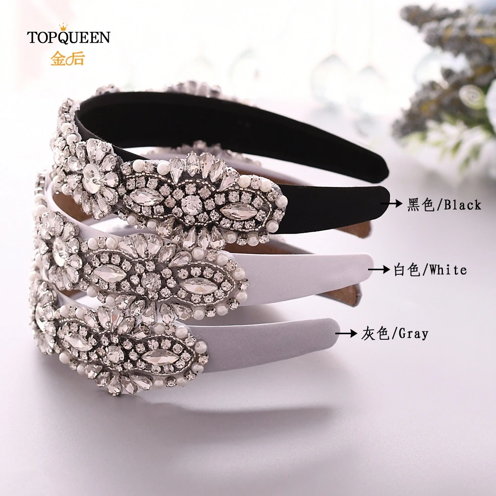 TOPQUEEN S237-FG Свадебные Стразы broque головная повязка свадебная тиара головные уборы серебряные стразы головная повязка Свадебные украшения для волос