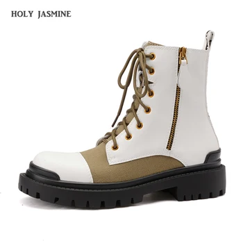 

Women Ankle Boots Work Boots Women Genuine Leather Boots Martens Autumn Botas Mujer Female Comfortable Shoe 2020 Winter New