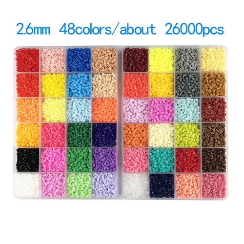 2.6mm 48 colors 5 мм/2,6 мм перлер Хама бусины 3D пазл Набор для творчества игрушка для детей креативный ручной работы ремесло игрушка подарок предохранитель бусины образование Diy - Цвет: 2.6mm 48 colors