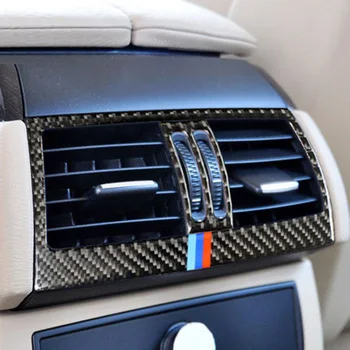 

2PCS Carbon Fiber Car Rear Air Vent Outlet Trim Decor For BMW X5 X6 E70 E71 08-13 Car Interior Accessories Car-styling