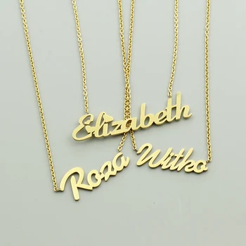 

Handmade Personalized Custom Script Name Necklace Women Girls Best Gift Customize Nameplate Initials Letter Necklaces Jewelry