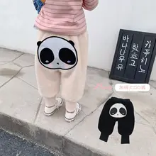 Детские штаны; коллекция года; Лидер продаж; утепленные брюки для новорожденных; милые зимние бархатные штаны с пандой из мультфильма; Newarrive