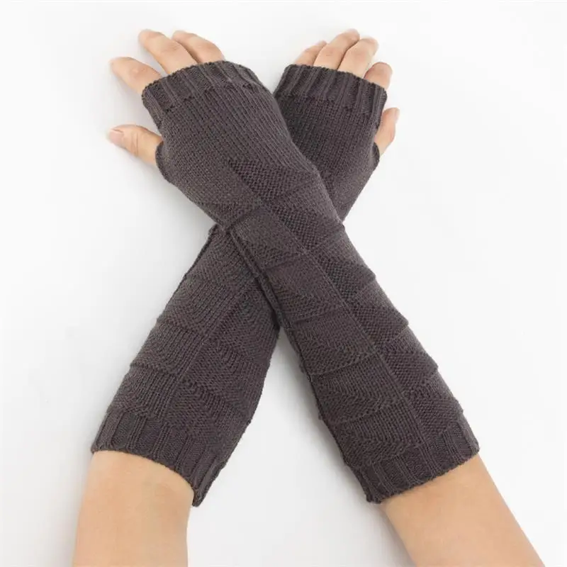 Осень зима новые шерстяные вязаные перчатки guantes invierno mujer длинные перчатки теплые перчатки с открытыми пальцами треугольные варежки для мужчин и женщин