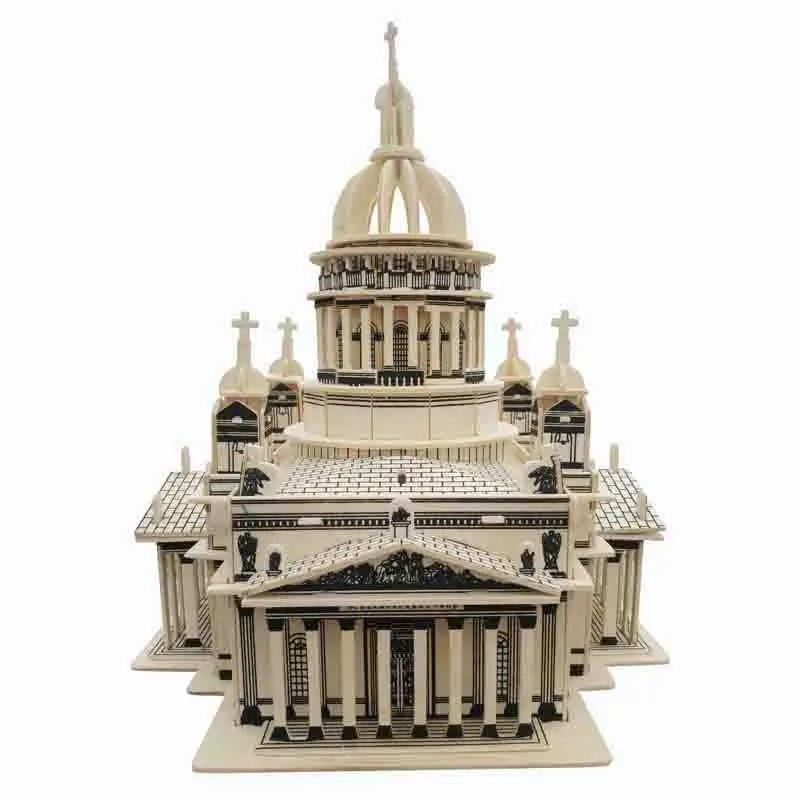 

Three-dimensional woodiness children Alpinia oxyphylla DIY Assemble Handmade Jigsaw puzzle Toys Model Architecture