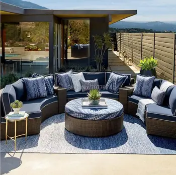 

Patio balcony outdoor patio garden curved sofa set furniture