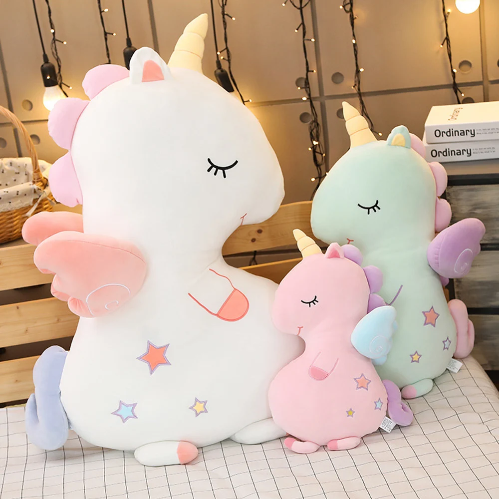 

Adorable Soft Plush Stuffed Unicorn Shaped Toy with Star Embroidery Sleeping Supported Pillow Back Cushion for Pregnant Women