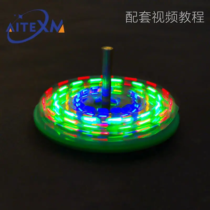 Diy Electronic Kit LED Gyro Welding Kit Rotating Lantern Inline Components (without Battery)