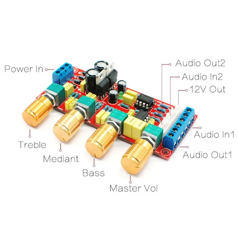 Аксессуары для усилителей HIFI Tone Board NE5532 Preamp Board усилитель декодер передняя панель с ручкой усилитель «сделай сам» комплект+ 0