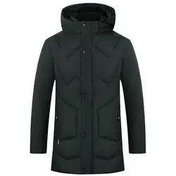 2019 мужская теплая куртка с капюшоном с несколькими карманами модная Новая мужская Повседневная зимняя утепленная хлопковая одежда для