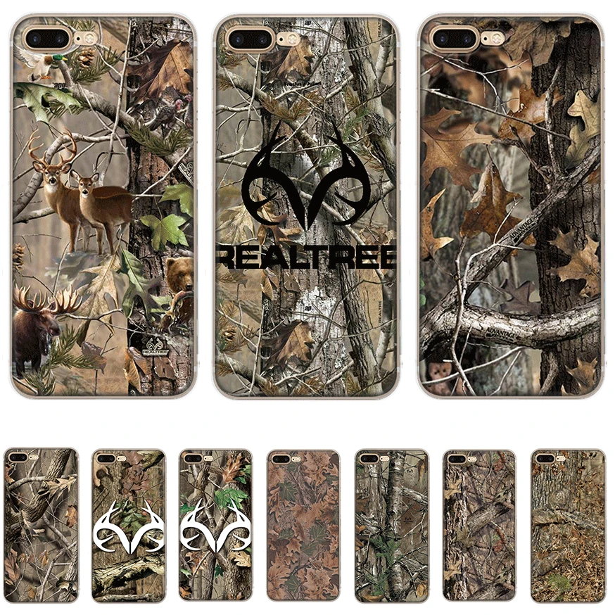 Мобильный чехол для iPhone X XS Max XR 6 6S 7 8 Plus 5 5S SE жесткий чехол Realtree зёленая камуфляжная оболочка