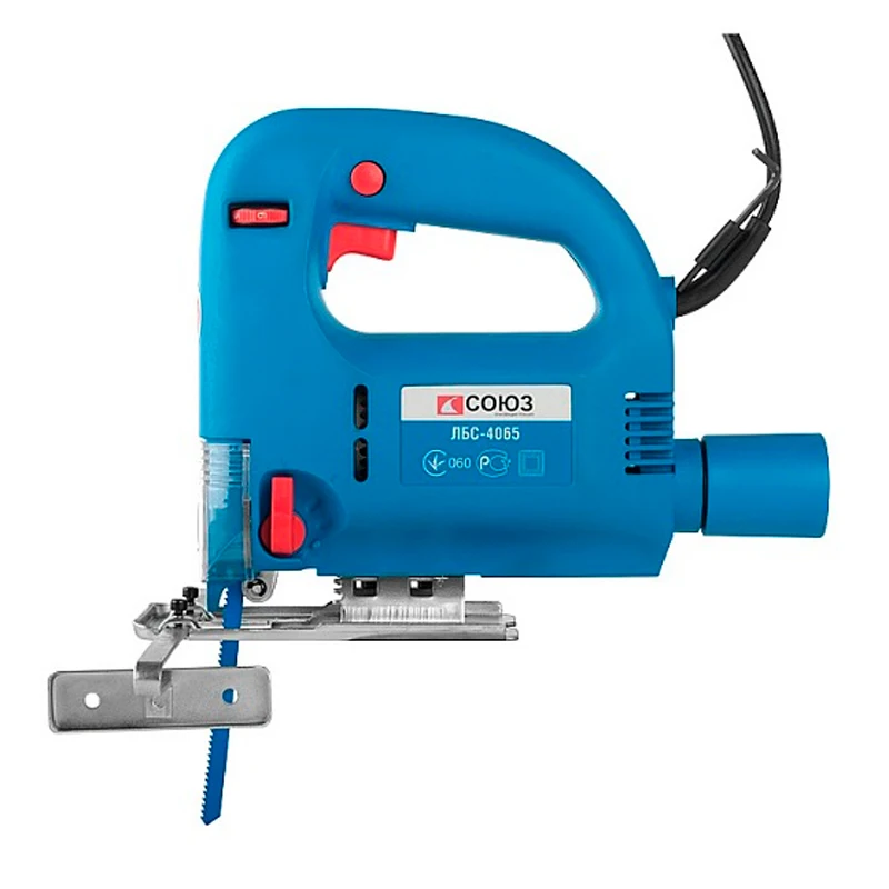 Лобзик электрический СОЮЗ ЛБС-4065 (Мощность 650 Вт, скорость хода пилки 500-3000/мин, маятниковый ход, макс.глубина пропила 70 мм, )