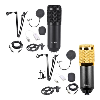 

Condenser Microphone Bundle, BM-800 Mic Set for Studio Recording & Broadcasting (Microphone Kit Black)