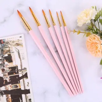 

6pcs Professional Spike Painting Brushes Nylon Hair Watercolor Gouache Paint Brush Fine Tip Artistic Tool