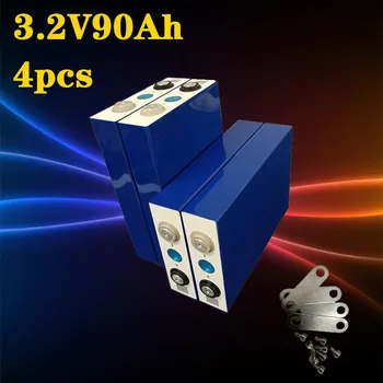 

2020 NEW 4PCS 3.2V 90Ah lifepo4 battery CELL not 100ah 12V90Ah for EV RV battery pack diy solar EU US TAX FREE UPS or FedEx