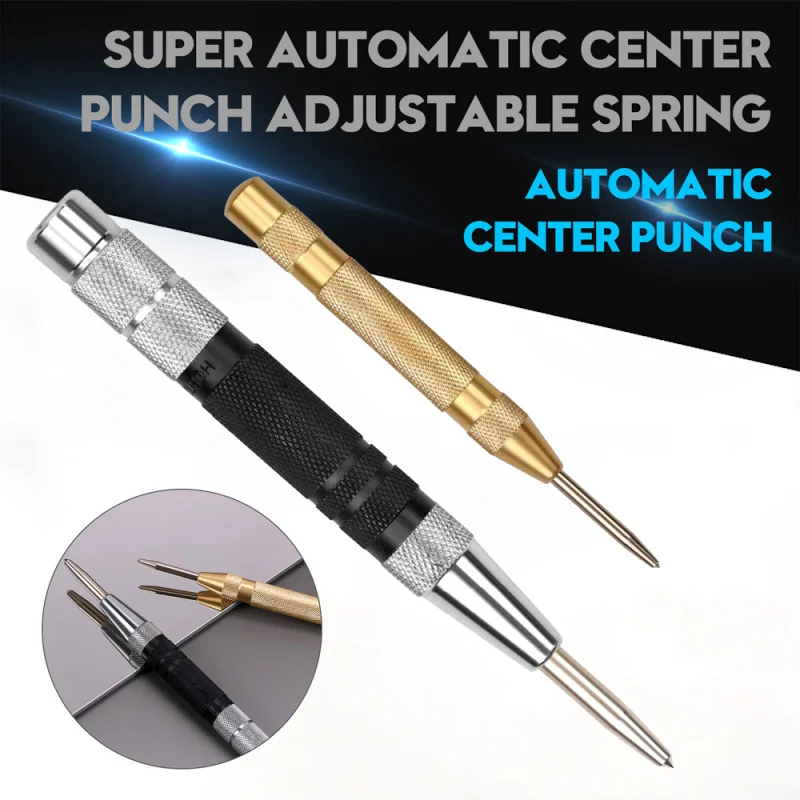

2020 Hot 2Pcs Super Strong Automatic Centre Punch And General Automatic Center Punch Adjustable Spring Loaded Metal Drill Tool