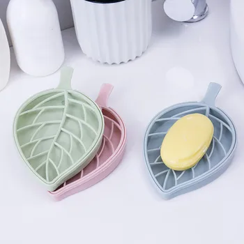 

Multi-functional Household Storage Soap Box Bathroom Shower Leaf Shape Soap Box Dish Storage Plate Tray Holder Case Container