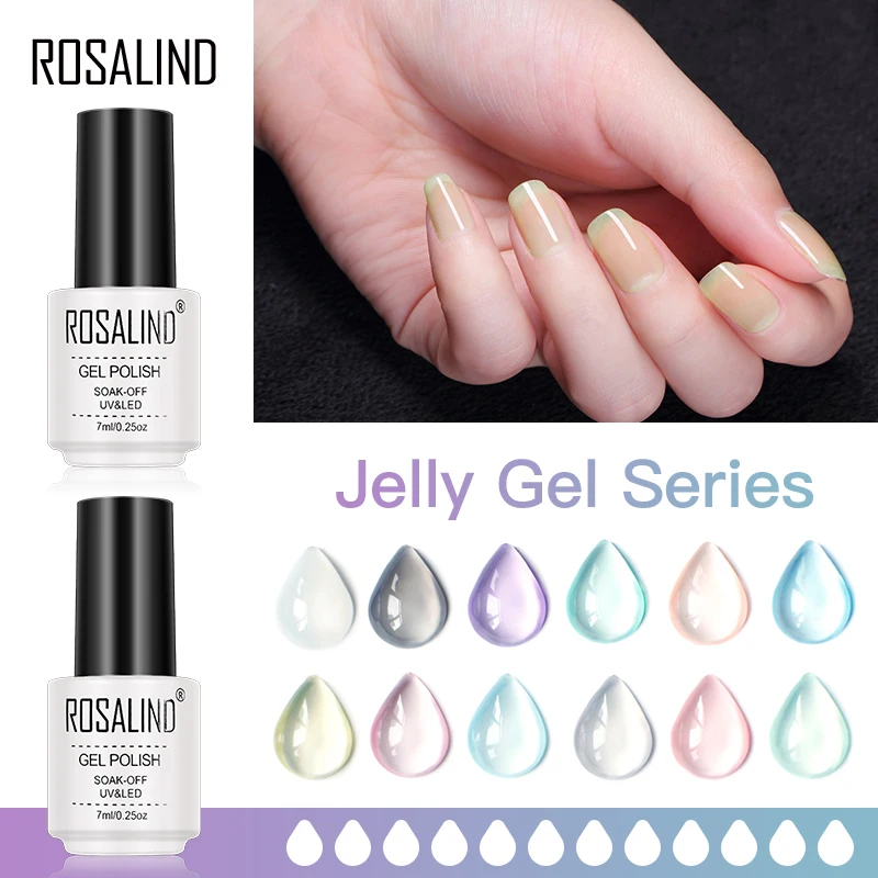 ROSALIND Jelly Gel Nail Polish Soak Off Nails Art Hybrid Varnishes Nail