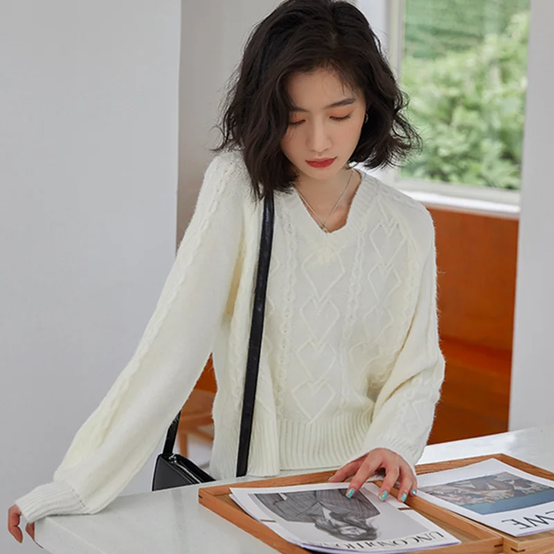 

Women's sweater loose short short short autumn and winter new all-match pullover lazy wind top