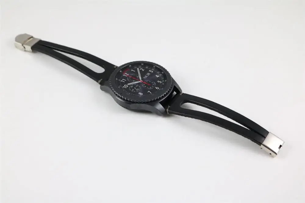 Ретро модные часы из натуральной кожи ремешок для samsung gear S3/Galaxy 46 мм для huawei watch GT браслет умные наручные браслеты - Цвет ремешка: C   Black