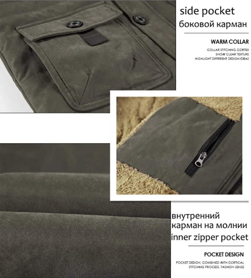 Зимняя куртка мужская более бархатная хлопковая стеганая теплая парка пальто повседневная искусственная меховая с капюшоном флисовая длинная Мужская куртка ветровка