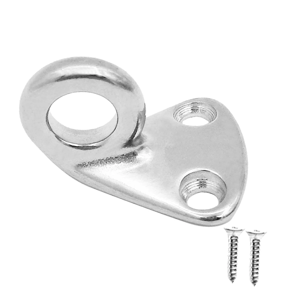 Coat Hat Hook Eye Plate Boat Ring - Marine Grade 316 Stainless Steel