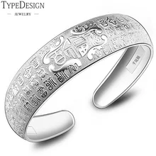 Счастливый этнический подлинный серебряный 925 браслет женский широкий кувшин браслет Braslet женская нарукавная повязка манжета браслет нефритовый лотос