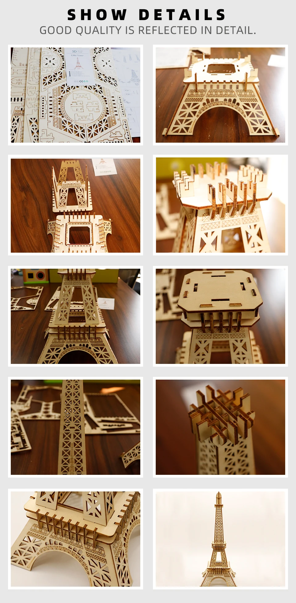 деревянные игрушки конструктор Креативные Деревянные 3D бумажные Конструкторы Пазлы игрушки Мир сувенир Эйфелева башня для детей 9 лет