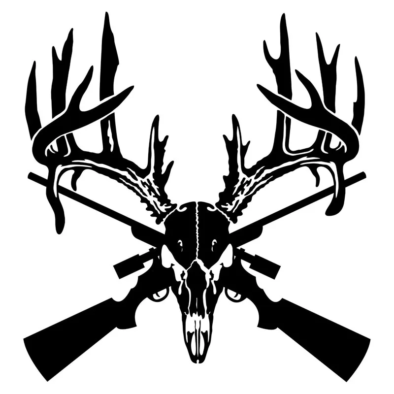 

Creative Deer Skull Gun Rifle Hunting Car Stickers Laptop Decals Waterproof Sunscreen PVC 15cm X 15cm