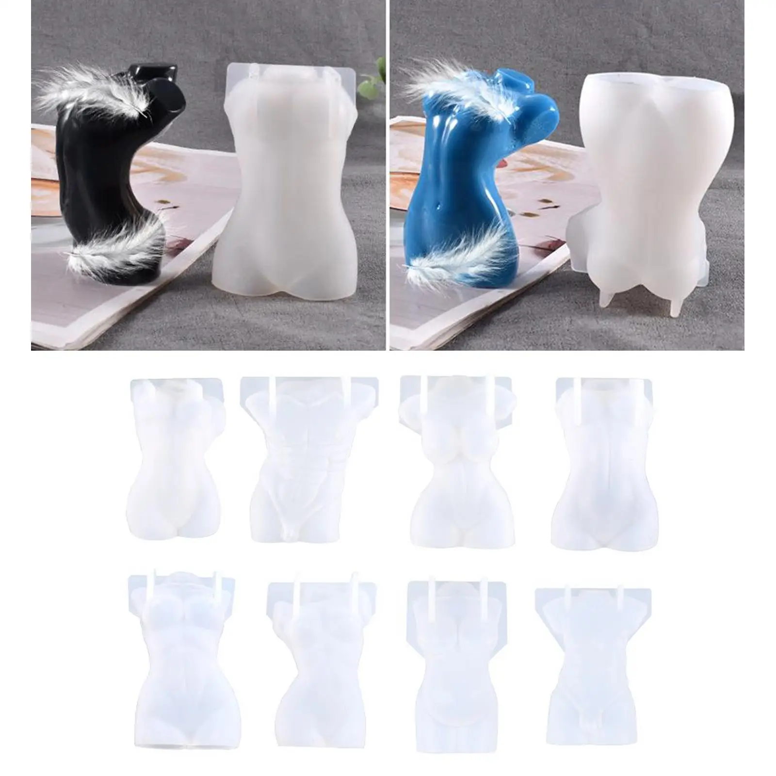 3D Body Candle Mold Silicone Wax Crafting Mould Muscle Male Female