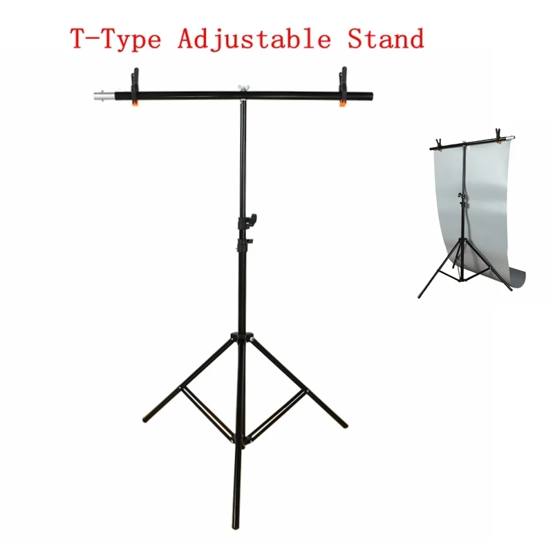 

New T-type Adjustable Background Frame Support Stand 200cm*200cm Metal Holder Photo Studio Backdrop System Photography Equipment