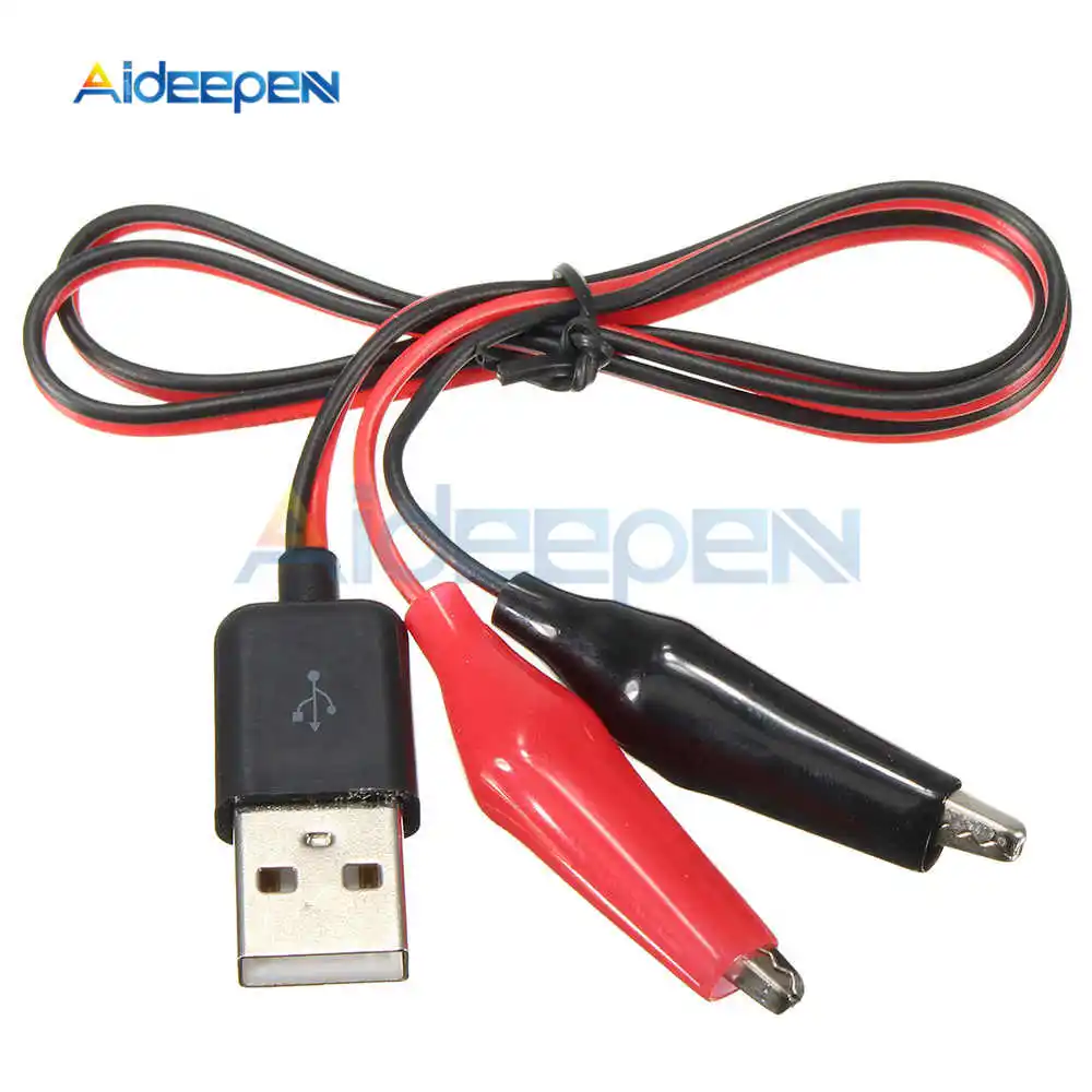 Description Picture 2 of itemAlligator Test Clips Clamp to USB Male Connector Power Supply Adapter Wire 60cm