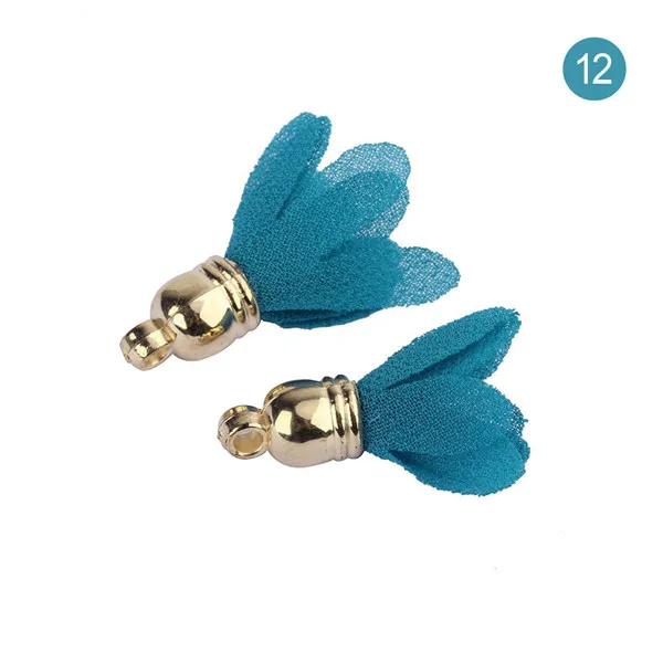 30 pieces of 3cm color optional mini tassel DIY fabric tassel, tassel jewelry earrings accessories - Цвет: lake blue