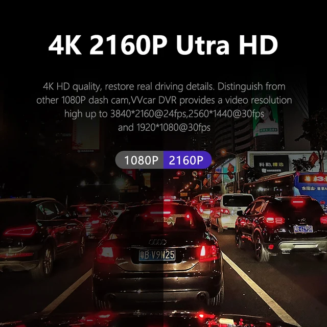 Car DVR Camera 4K&1080P Video Recorder Night Vision WiFi GPS 3