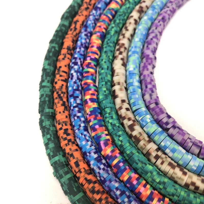 

6/8mm Flat Round Polymer Clay Beads Chip Disk Loose Spacer Handmade Beads For DIY Jewelry Making Bracelet Finding Mixed Color